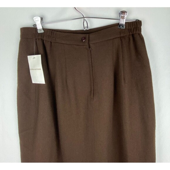 NWT Vtg Worthington Skirt Womens 12 TALL Brown 100% Wool Pencil Classic Retro - Picture 5 of 11